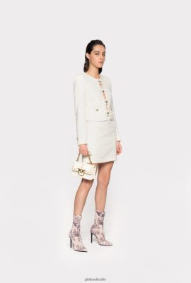 Miniskirts | Pinko Patterned tweed mini skirt PINK SMOKE WHITE FTB64L795 Pinko Bags Uk