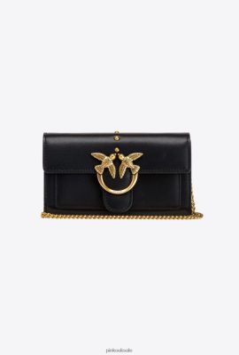 Purses | Pinko LoveBag Simply Wallet BLACK-ANTIQUE GOLD FTB64L1127 Pinko Uk