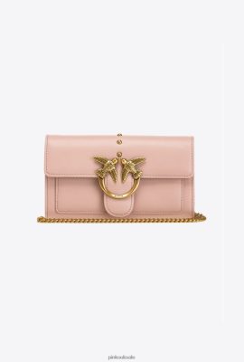 Purses | Pinko LoveBag Simply Wallet DUSTY PINK-ANTIQUE GOLD FTB64L1129 Pinko Dress Uk