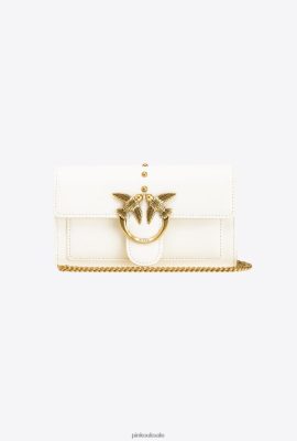Purses | Pinko LoveBag Simply Wallet WHITE-ANTIQUE GOLD FTB64L1128 Pinko Bags Uk
