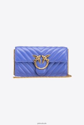 Purses | Pinko Love Bag One Wallet Chevron CORSICA BLUE-ANTIQUE GOLD FTB64L1134 Pinko Bags Uk