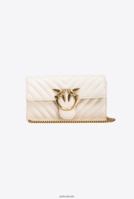 Purses | Pinko Love Bag One Wallet Chevron WHITE-ANTIQUE GOLD FTB64L1136 Pinko Uk