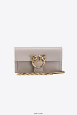 Purses | Pinko Love Bag Simply Wallet PENGUIN GREY-ANTIQUE GOLD FTB64L1124 Pinko Uk