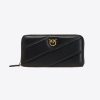 Purses | Pinko Zip-around quilted wallet BLACK-ANTIQUE GOLD FTB64L1160 Pinko Uk