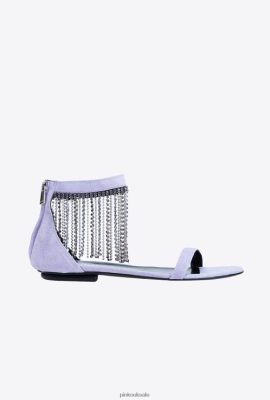 Sandals | Pinko Flat sandals with rhinestone fringing IRIS FTB64L1078 Pinko Dress Uk