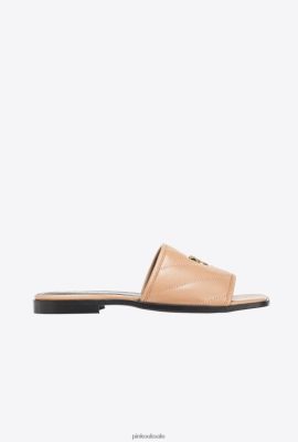 Sandals | Pinko Quilted nappa leather slip-ons SEARING SAND-BEIGE FTB64L1112 Pinko Uk