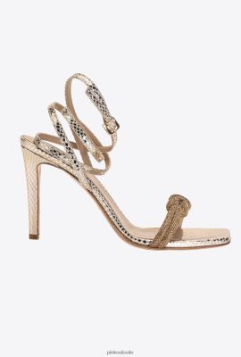 Sandals | Pinko Sandals with rhinestone knot GOLD FTB64L1117 Pinko Dress Uk