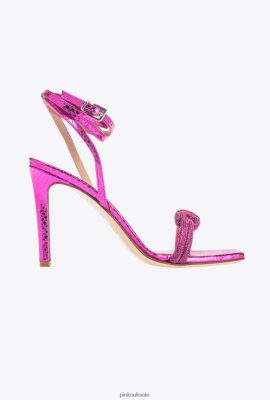 Sandals | Pinko Sandals with rhinestone knot RASPBERRY RED FTB64L1093 Pinko Dress Uk