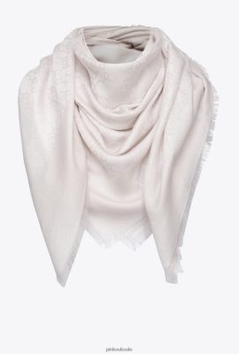 Scarves | Pinko Large scarf with logo pattern PEACH PARFAIT ROSE FTB64L1268 Pinko Uk