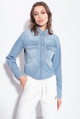 Shirts | Pinko Denim shirt with Western embroidery LIGHT WASH FTB64L295 Pinko Dress Uk