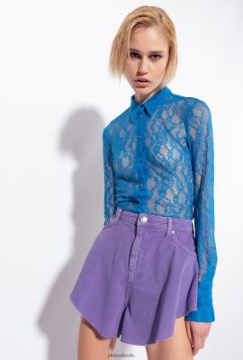 Shirts | Pinko Floral lace shirt DIRECTOR BLUE FTB64L262 Pinko Dress Uk