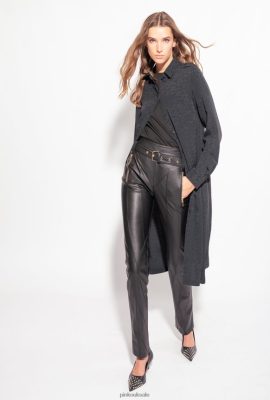 Shirts | Pinko Jacquard shirt dress with logo print LIMO BLACK FTB64L165 Pinko Bags Uk