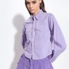 Shirts | Pinko Short coloured drill shirt PURPLE FTB64L270 Pinko Bags Uk