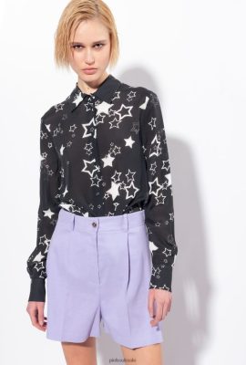 Shirts | Pinko Star-print shirt BLACK/GREY/WHITE FTB64L268 Pinko Dress Uk