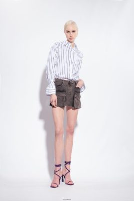 Shirts | Pinko Stretch poplin striped shirt WHITE/BLACK FTB64L230 Pinko Uk