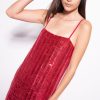Short Dresses | Pinko Mini dress with rectangular sequins RASPBERRY RED FTB64L134 Pinko Uk
