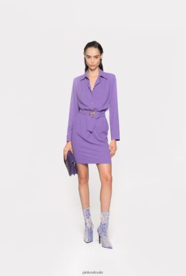 Short Dresses | Pinko Shirt dress with Love Birds buckle LAVENDER LILAC FTB64L126 Pinko Bags Uk