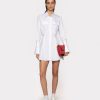 Short Dresses | Pinko Short cotton poplin shirt dress BRIGHT WHITE FTB64L65 Pinko Uk