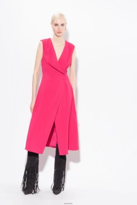 Short Dresses | Pinko Stretch crepe midi dress RASPBERRY RED FTB64L68 Pinko Uk