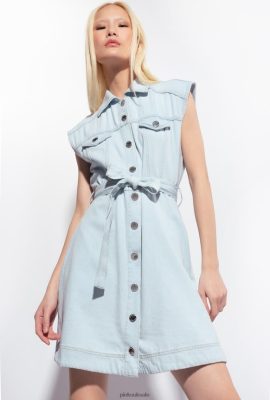 Short Dresses | Pinko Vintage light denim mini dress MEDIUM BLEACH WASH FTB64L150 Pinko Bags Uk