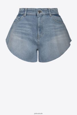 Shorts | Pinko Bleached denim butterfly shorts LIGHT VINTAGE WASH FTB64L659 Pinko Uk