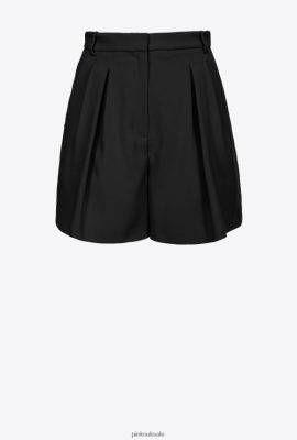 Shorts | Pinko Stretch crepe shorts LIMO BLACK FTB64L704 Pinko Uk