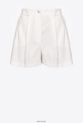 Shorts | Pinko Stretch linen shorts CLOUD WHITE FTB64L702 Pinko Bags Uk