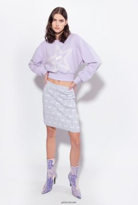 Sweatshirts | Pinko Cropped sweatshirt with star logo LILAC - LIGHT SORBET FTB64L534 Pinko Bags Uk