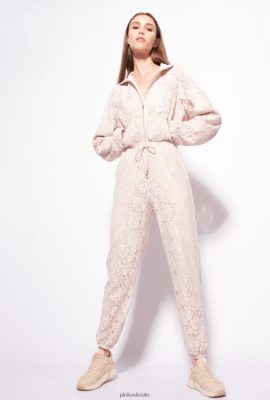 Sweatshirts | Pinko Laminated lace sweatshirt BEIGE/SILVER FTB64L538 Pinko Dress Uk