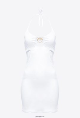 Swimwear | Pinko Mini dress with Love Birds buckle BRIGHT WHITE FTB64L207 Pinko Bags Uk