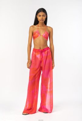 Swimwear | Pinko Wide-leg trousers with floral print MULT.PINK/ORANGE FTB64L777 Pinko Bags Uk