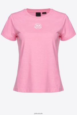 T-Shirt | Pinko Logo-print T-shirt CONVOLVULUS PINK FTB64L404 Pinko Uk