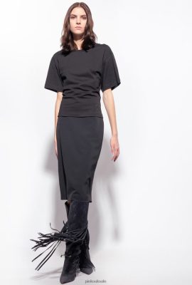 T-Shirt | Pinko T-shirt with lacing on the back LIMO BLACK FTB64L428 Pinko Uk