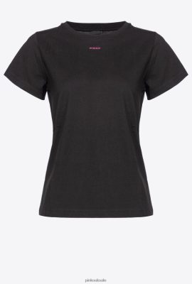 T-Shirt | Pinko T-shirt with micro BLACK/FUCHSIA FTB64L413 Pinko Uk
