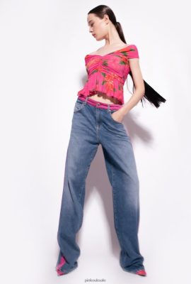 Top | Pinko Floral-print top MULTI FUCHSIA/RED FTB64L370 Pinko Dress Uk