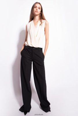 Top | Pinko Jacquard wrap bodysuit PINK SMOKE WHITE FTB64L307 Pinko Dress Uk