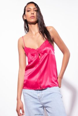 Top | Pinko Lace lingerie top REDDISH PINK FTB64L424 Pinko Dress Uk