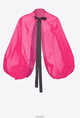Top | Pinko Taffeta shrug with balloon sleeves FUCHSIA PURPLE FTB64L384 Pinko Bags Uk