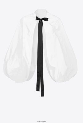 Top | Pinko Taffeta shrug with balloon sleeves OFF-WHITE FTB64L383 Pinko Uk